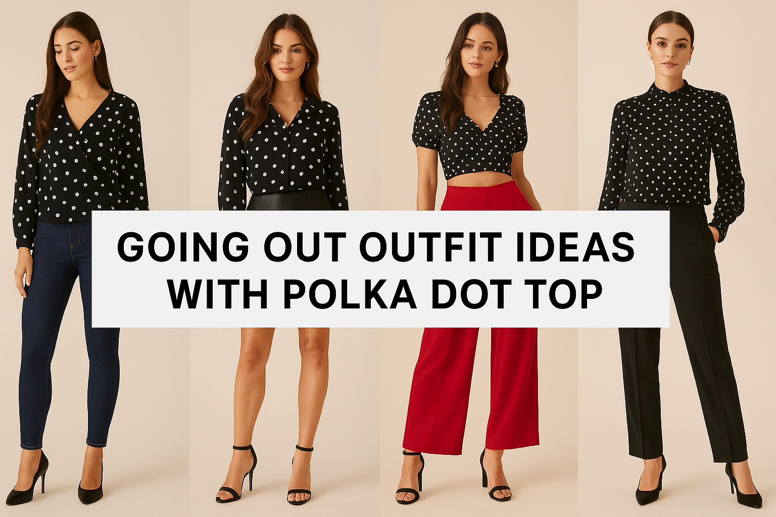 Going Out Outfit Ideas with Polka Dot Tops